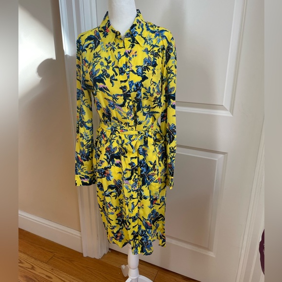 Floral-Print Crepe De Chine Silk Blended Shirt Dress from DIANE VON FURSTENBERG - Picture 4 of 13